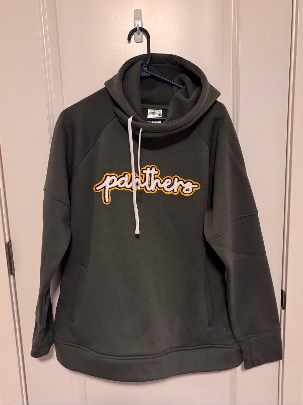 Authentic Gray 'Panthers' Pullover Hoodie with Drawstring